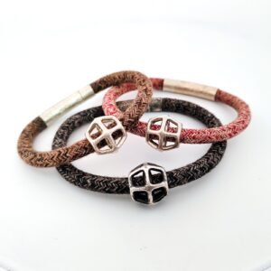 Ανδρικό Ασημένιο Βραχιόλι "structured strenght" σε τρια χρώματα