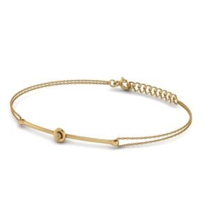 Χρυσό βραχιόλι "Luma" με lab grown διαμάντι