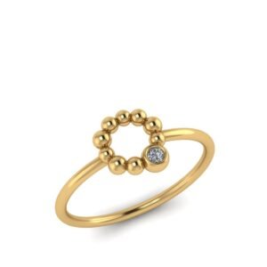 Χρυσό δαχτυλίδι “sparkling orb” με lab grown διαμάντι