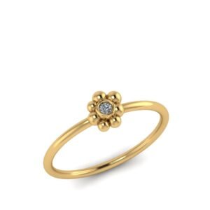 Χρυσό δαχτυλίδι “radial bubbles” με lab grown διαμάντι