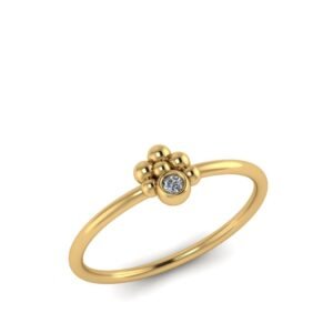 Χρυσό δαχτυλίδι “sparkling bubbles” με lab grown διαμάντι