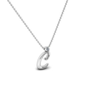 C μονόγραμμα ασημένιο μενταγιόν