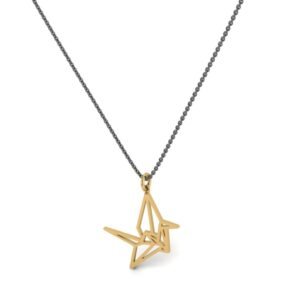 Μενταγιόν χρυσό "origami" γερανός
