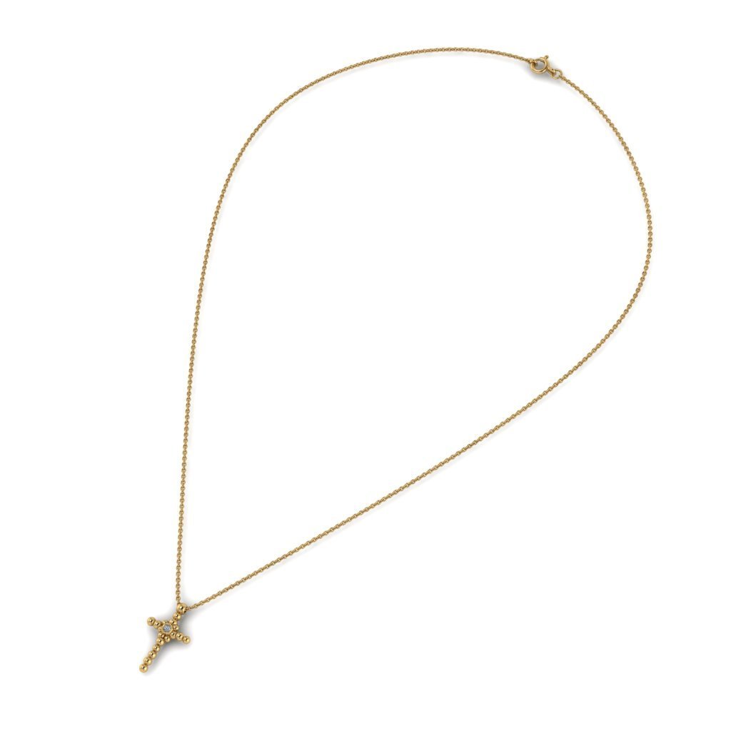 χρυσός σταυρός "sparkling bubble" με lab grown διαμάντι - Image 2