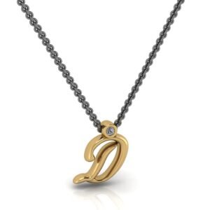 D μονόγραμμα χρυσό μενταγιόν με  lab grown διαμάντι