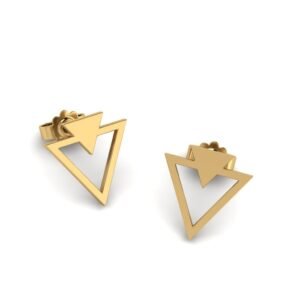 Σκουλαρίκια χρυσά διπλό τρίγωνο