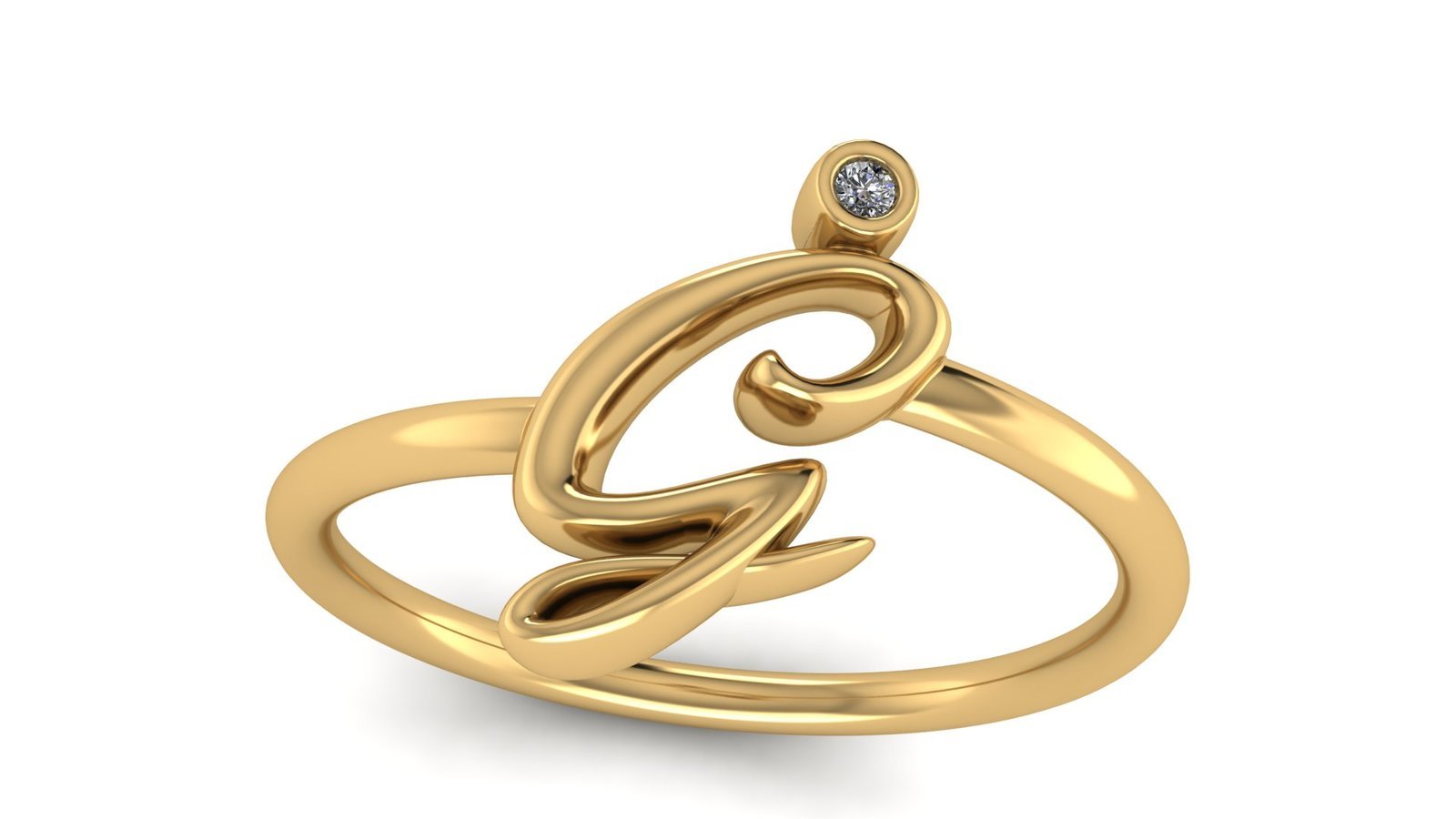 G μονόγραμμα χρυσό δαχτυλίδι - Image 3