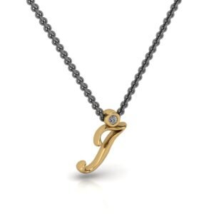 I μονόγραμμα χρυσό μενταγιόν με  lab grown διαμάντι
