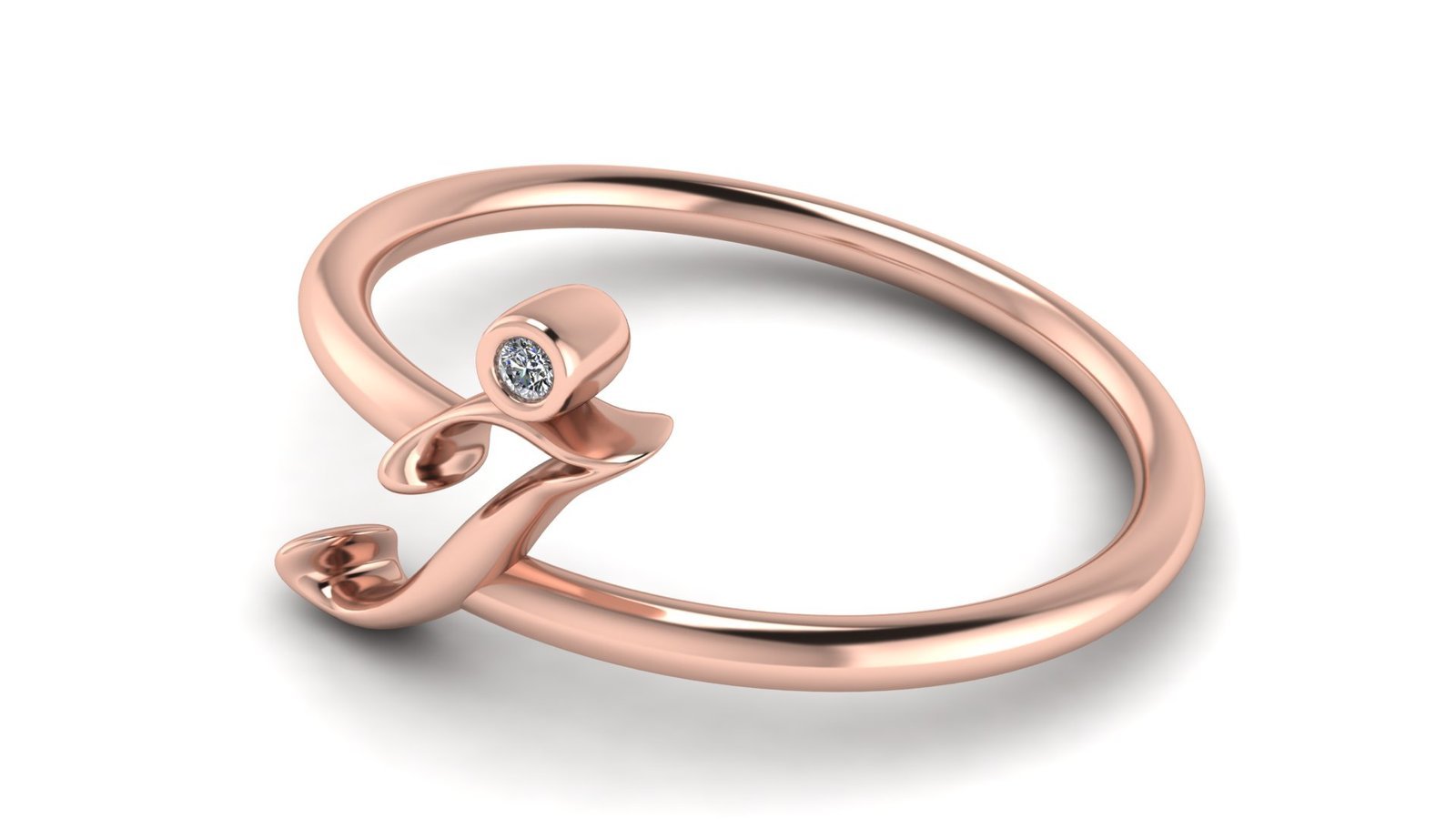 I μονόγραμμα χρυσό δαχτυλίδι με lab grown διαμάντι - Image 2