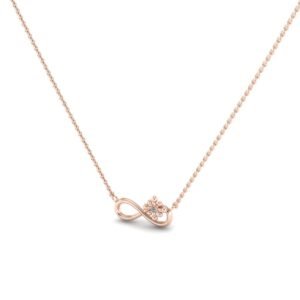 Ροζ χρυσό μενταγιόν "infinity star gold" με lab grown διαμάντι