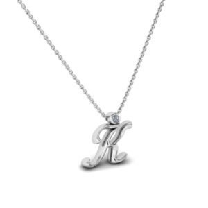 K μονόγραμμα ασημένιο μενταγιόν