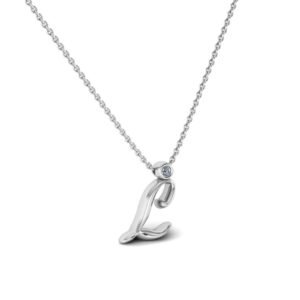 L μονόγραμμα ασημένιο μενταγιόν