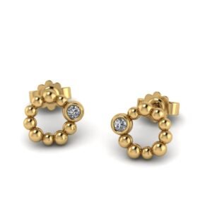 χρυσά σκουλαρίκια “small sparkling orb” με lab grown διαμάντια