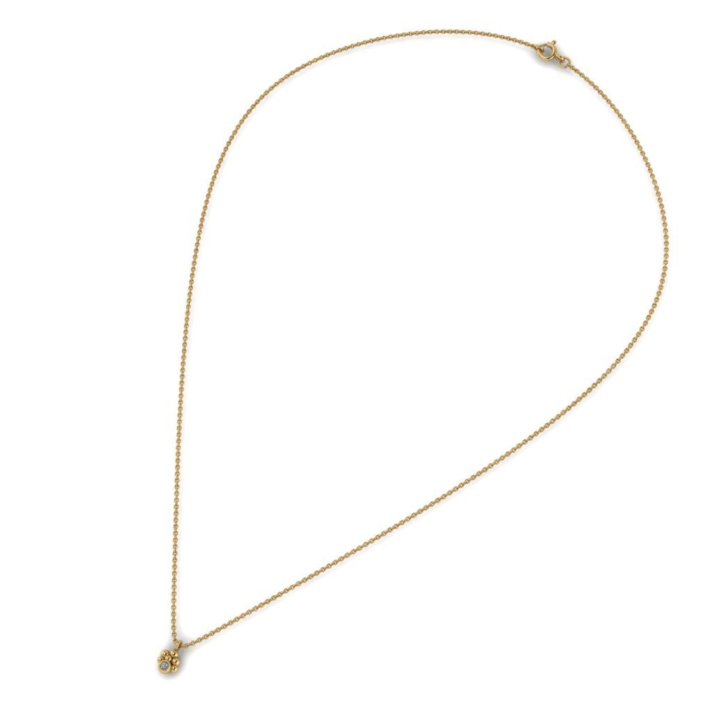 χρυσό μενταγιόν "sparkling bubbles" με lab grown διαμάντι - Image 2