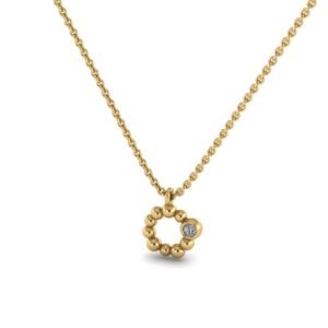 χρυσό μενταγιόν "small sparkling orb" με lab grown διαμάντι