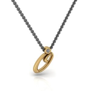 O μονόγραμμα χρυσό μενταγιόν με lab grown διαμάντι