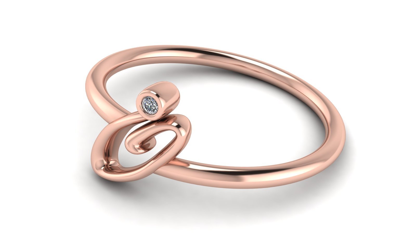 O μονόγραμμα χρυσό δαχτυλίδι με lab grown διαμάντι - Image 2