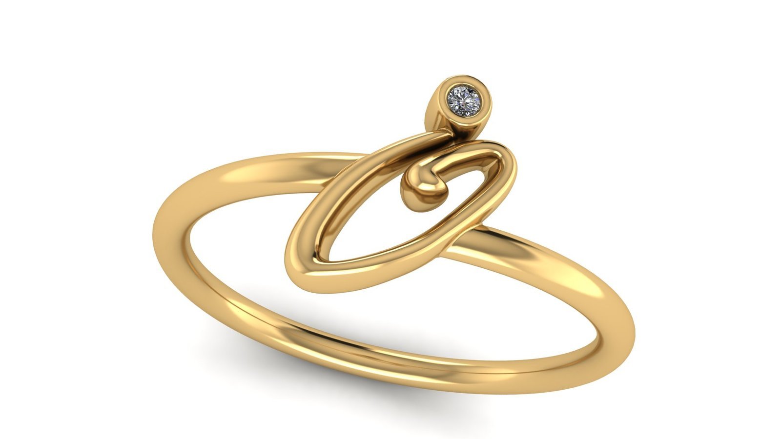 O μονόγραμμα χρυσό δαχτυλίδι με lab grown διαμάντι - Image 3