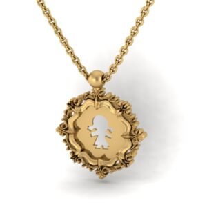 Χρυσό μενταγιόν κορίτσι "Heritage frame"