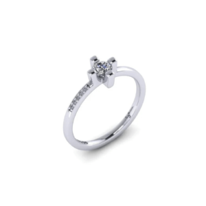 Λευκόχρυσο δαχτυλίδι “sleek square unbalanced” με lab grown διαμάντια